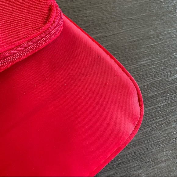 NWT Giorgio Armani Bright Red Fold Over Beauty Purse Wallet - Picture 7 of 10
